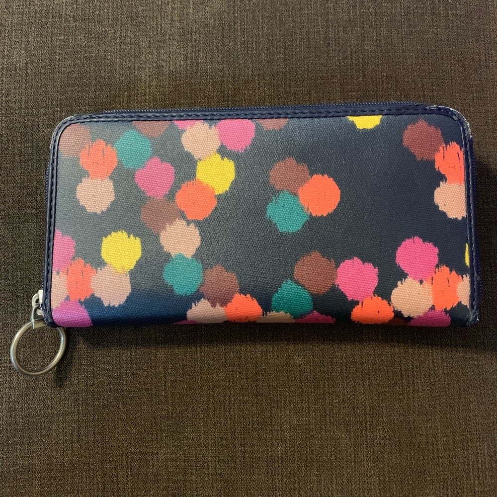Fossil / Multicolor Polka Dot Zip Around Wallet - Picture 1 of 8